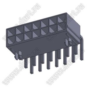 4200WR-F-2X07P (MF-2x07R, Mini-Fit Jr.™ MOLEX 39300140) вилка угловая двухрядная с направляющими в плату; шаг 4,2мм; 2x7-конт.