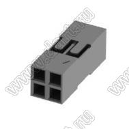 KR2006H-2x02P-1 (2026B-04, M22-3020200, BLD2-2x2, BLD2-4) корпус двухрядной розетки на кабель; шаг 2,00мм; 2x2-конт.; 17487=4