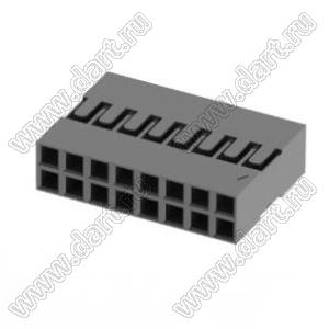 KR2006H-2x08P-1 (2026B-16, M22-3020800, BLD2-2x8, BLD2-16) корпус двухрядной розетки на кабель; шаг 2,00мм; 2x8-конт.; 17487=16