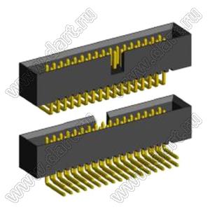 BL3230R-34G (BH1.27-34)  (2x17) вилка закрытая угловая на плату для монтажа в отверстия; шаг=1,27x1,27мм; 2x17-конт.