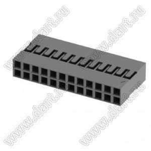 C8-2*12Y (2226B-24, BLD-2x12, BLD-24) корпус двухрядной розетки на кабель; шаг 2,54мм; полистирол, усиленный стекловолокном UL-94V-2; 24-конт.