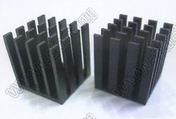 Km1-016B (19x24x19mm) радиатор для микросхемы; 19x24x19мм; алюмииний анодированный; черный