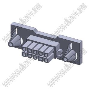 4200HF-L-2X05P (Mini-Fit® MOLEX 0015060100) корпус однорядной розетки на кабель с защелками; шаг 4,2мм; 2x5-конт.