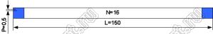 BLFPC P0,5 16PIN 150mm шлейф плоский сверхтонкий FFC/FPC; 16; длина 150мм; контакты на одной поверхности