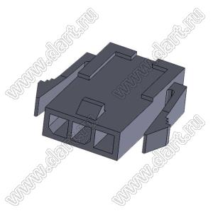 3000HM-03P-1 (Micro-Fit 3.0™ MOLEX 043640-0300) колодка на кабель (вилка) однорядная, шаг 3,0 мм; 3 конт.; шаг 3,0мм; 3-конт.