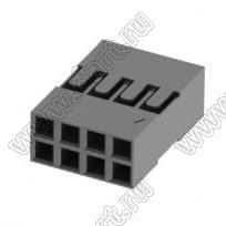 C8-2* 4Y (2226B-8, BLD-2x4, BLD-8) корпус двухрядной розетки на кабель; шаг 2,54мм; полистирол, усиленный стекловолокном UL-94V-2; 8-конт.