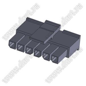 3000HF-06P-1 (Micro-Fit 3.0™ MOLEX 043645-0600) колодка на кабель (розетка) однорядная, шаг 3,0 мм; 6 конт.; шаг 3,0мм; 6-конт.