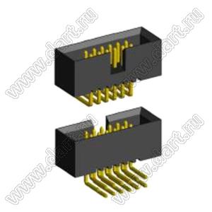 BL3230R-12G (BH1.27-12)  (2x6) вилка закрытая угловая на плату для монтажа в отверстия; шаг=1,27x1,27мм; 2x6-конт.