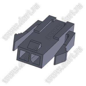 3000HM-02P-1 (Micro-Fit 3.0™ MOLEX 043640-0200) колодка на кабель (вилка) однорядная, шаг 3,0 мм; 2 конт.; шаг 3,0мм; 2-конт.