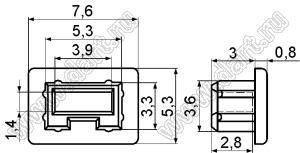 USBC-9 заглушка разъема mini-USB; полипропилен PP (UL); черный