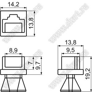 RJ-45PE заглушка гнезда RJ-45; поливинилхлорид PVC