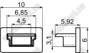 USBC-10 заглушка разъема mini USB; термопластичный эластомер TPE; черный