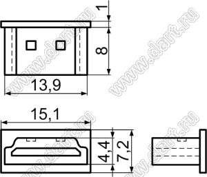 HDMIC-2 заглушка разъема HDMI; черный; полиэтилен PE