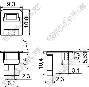 USBC-16 заглушка разъема mini USB; термопластичный эластомер TPE; черный