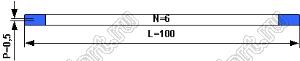 BLFPC P0,5 6PIN 100mm шлейф плоский сверхтонкий FFC/FPC; 6; длина 100мм; контакты на одной поверхности