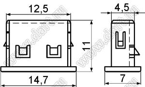 USBC-8 заглушка разъема USB-A; нейлон-66 (UL); черный