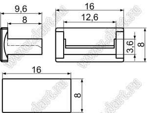 USBC-11(B) заглушка разъема USB-A; пластик ABS (UL); черный