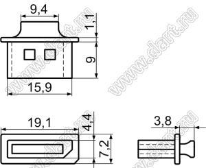 DPC-1(BU) заглушка разъема DP (DisplayPort); полиэтилен; прозрачный голубой