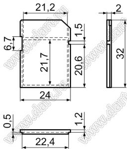 SD-25 заглушка держателя SD карты; пластик ABS(UL); черный