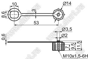 CAV-1 заглушка разъема с резьбой M10x1,5-6H; нейлон-66; черный