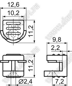 DELT-21 ножка приборная; термопластичный эластомер TPE; черный