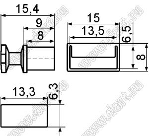 USBC-6 заглушка разъема USB-A; пластик ABS (UL); черный