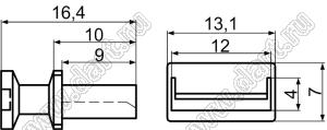 USBC-24 заглушка разъема USB-A; пластик ABS (UL); черный