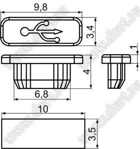 USBC-15(B) заглушка разъема micro USB; термопластичный эластомер TPE; черный