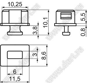 CVRB-1394 заглушка разъема стандарта 1394; пластик ABS (UL); черный