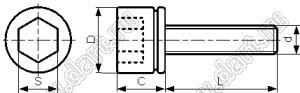 PF6-22DSH винт с цилиндрической головкой и внутренним шестигранником; М6х1мм; L=22,0мм; поликарбонат; натуральный
