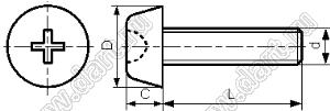 PF4-15ND винт с D-образной крестовой головкой; М4х0,7мм; L=15,0мм; нейлон-66; натуральный