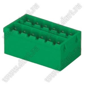 KF2EDGKVH-5-2x3P-14 вилка двухрядная прямая на плату; шаг 5,0мм; I max=10А; U=300В; шаг 5мм; I max=10/15А (UL/ICT); U=300/300В (UL/ICT); 6-конт.