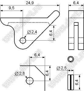 CP-82 выталкиватель платы; нейлон-66 (UL); натуральный