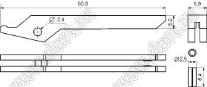 CP-84 выталкиватель платы; нейлон-66 (UL); черный