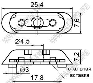 TF-356 ножка приборная; TPR (термопластичная резина) + сталь SPCC; серый