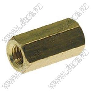 PCHSS-08 (PCHSS-8) стойка шестигранная с внутренней резьбой; М3x0,5; SW=4,8мм; L=8,0мм; латунь
