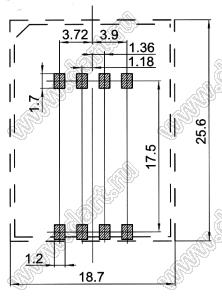 SIM-2.54-4 держатель SIM карты; 8-конт.