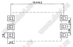 SIM-2.54-0.5S держатель SIM карты; 6-конт.