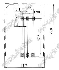 SIM-2.54-3 держатель SIM карты; 6-конт.