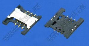 SIM-2.54-1.8B (DS1138-07, L-KLS1-SIM-044A-6P-H2.2-R) держатель мини-SIM карты; 6-конт.