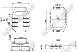 SIM-2.54-3.3F держатель SIM карты; 6-конт.