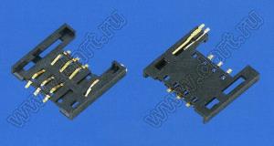 SIM-2.54-2.2K держатель SIM карты; 6-конт.