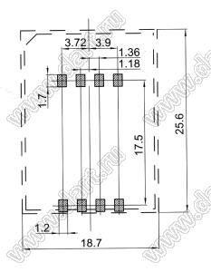 SIM-2.54-3A держатель SIM карты; 6-конт.