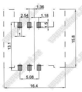 SIM-2.54-2.2 держатель SIM карты; 6-конт.