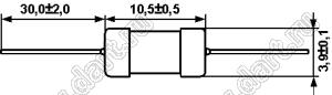 PGP .400 предохранитель (вставка плавкая)  миниатюрный стеклянный быстродействующий с выводами; 3,6x10мм; I=400mA; U=250В