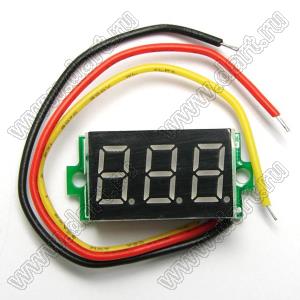 BLDAC-4015 вольтметр цифровой DC0-33,0V с 3-х разрядным светодиодным дисплеем 0,36"; цвет излучения зеленый