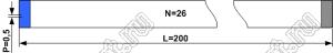 BLFPC P0,5 26PIN 200mm REV шлейф плоский сверхтонкий FFC/FPC; 26; длина 200мм; контакты на разных поверхностях