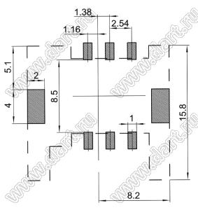 SIM-2.54-HC держатель SIM карты; 6-конт.