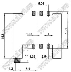 SIM-2.54-2.2K держатель SIM карты; 6-конт.
