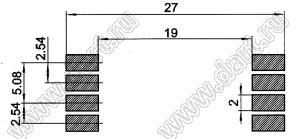 SIM-2.54-8 держатель SIM карты; 8-конт.